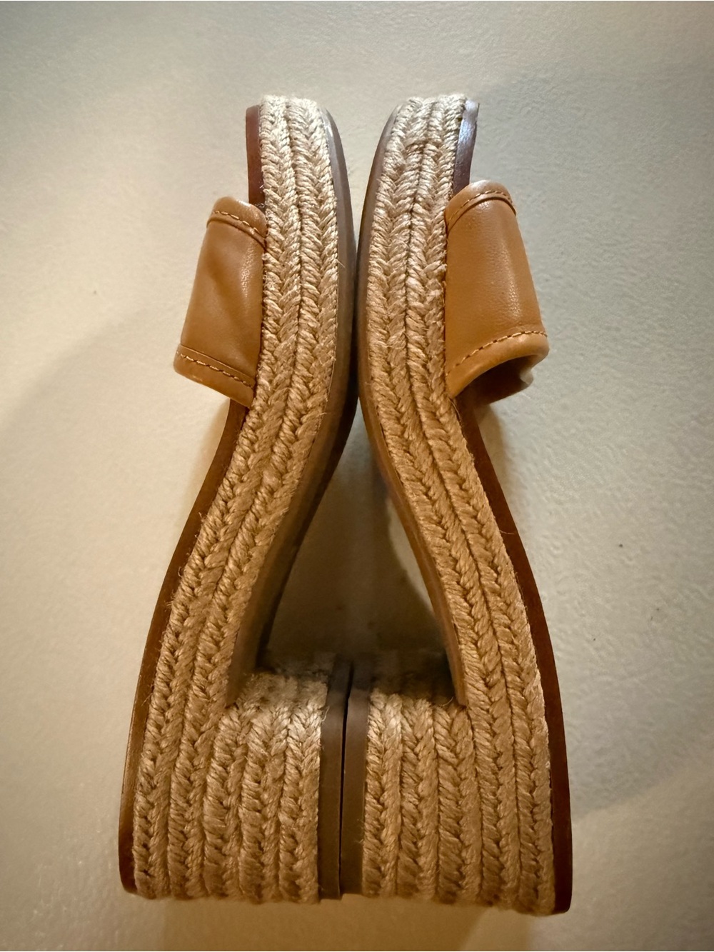 Tory Burch Fleming Espadrille Wedge Slides - Tan, Size 6.5 - Picture 4 of 9